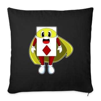 Poker Pokerkarten - Sofakissenbezug 45 x 45 cm - Schwarz - Vorne