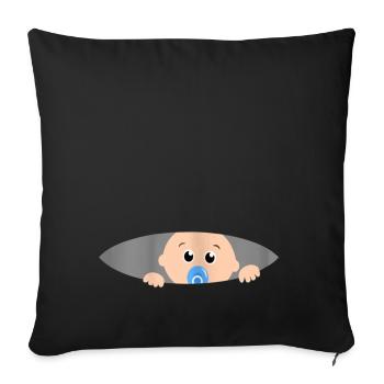Para la mujer embarazada Bebé divertido el vientre - Housse de coussin décorative 45 x 45 cm - noir - Devant