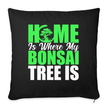 Bonsai Baum Geschenk Japan Bonsai Garten - Sofakissenbezug 45 x 45 cm - Schwarz - Vorne