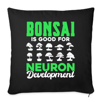 Bonsai Baum Geschenk Japan Bonsai Garten - Sofakissenbezug 45 x 45 cm - Schwarz - Vorne
