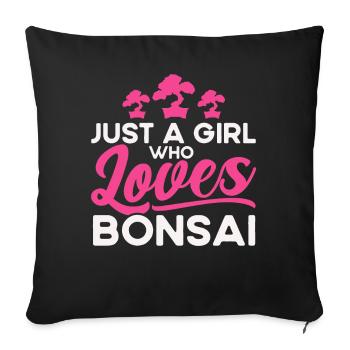 Bonsai Baum Geschenk Japan Bonsai Garten - Sofakissenbezug 45 x 45 cm - Schwarz - Vorne