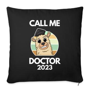 Doctoral thesis Doctorate Doctorate 2023 Doctor - Sofa pillowcase 17,3'' x 17,3'' (45 x 45 cm) - black - Front