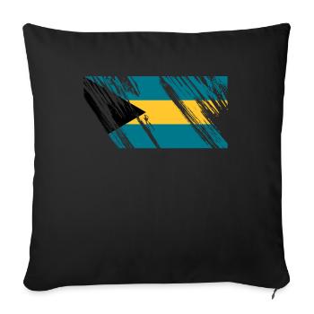 Drapeau des Bahamas - Housse de coussin décorative 45 x 45 cm - noir - Devant