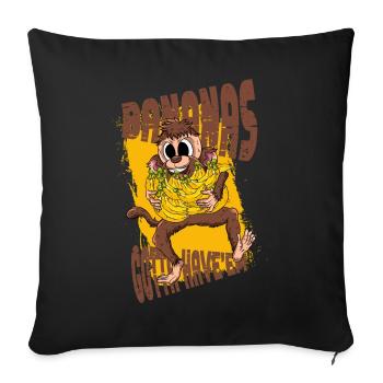 Singe bananier - Housse de coussin décorative 45 x 45 cm - noir - Devant