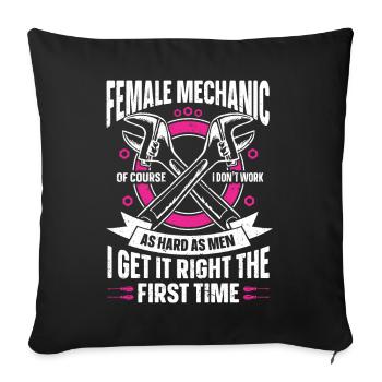 Mécaniciennes - Housse de coussin décorative 45 x 45 cm - noir - Devant