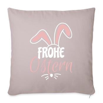 Frohe Ostern - Sofakissenbezug 45 x 45 cm - helles Taupe - Vorne