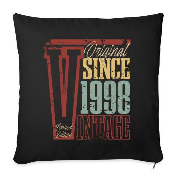 1998 Birthday Year of birth Year of construction Vintage Retro - Sofa pillowcase 17,3'' x 17,3'' (45 x 45 cm) - black - Front