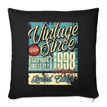 1998 Birthday vintage retro legend - Sofa pillowcase 17,3'' x 17,3'' (45 x 45 cm) - black - Front