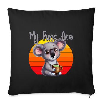 my puns are koala tea - Sofakissenbezug 45 x 45 cm - Schwarz - Vorne