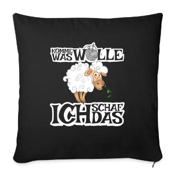 Komme was Wolle ich Schaf das - Sofakissenbezug 45 x 45 cm - Schwarz - Vorne