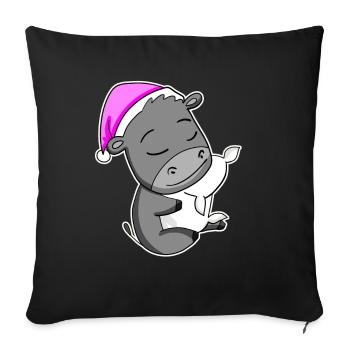 Âne - Housse de coussin décorative 45 x 45 cm - noir - Devant
