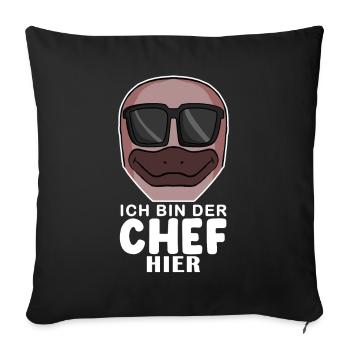 Cool Schnabeltier Chef Spruch - Sofakissenbezug 45 x 45 cm - Schwarz - Vorne