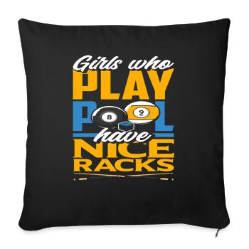 Billiard Girls Word Game Snooker - Housse de coussin décorative 45 x 45 cm - noir - Devant