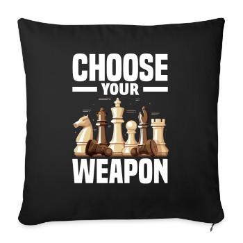 Joueur d’échecs - Housse de coussin décorative 45 x 45 cm - noir - Devant