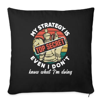 Funny Chess Quote Gift - Sofa pillowcase 17,3'' x 17,3'' (45 x 45 cm) - black - Front