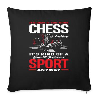 Échecs Hobby Sport Intelligent - Housse de coussin décorative 45 x 45 cm - noir - Devant