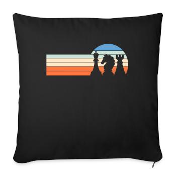Échecs rétro - Housse de coussin décorative 45 x 45 cm - noir - Devant
