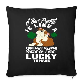 Bulldog Best Friend Dog Chiens - Housse de coussin décorative 45 x 45 cm - noir - Devant