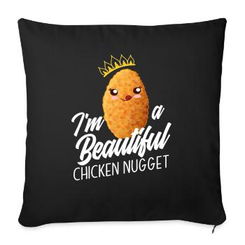 Poules de poulet Cadeau alimentaire Enfants Fille - Housse de coussin décorative 45 x 45 cm - noir - Devant