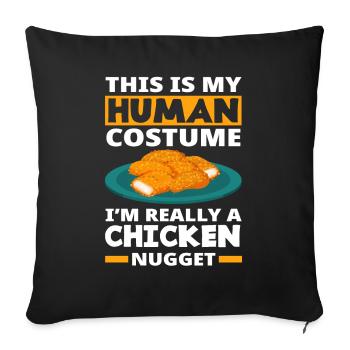 Chicken Nuggets Costume Funny Chicken Nugget - Sofa pillowcase 17,3'' x 17,3'' (45 x 45 cm) - black - Front