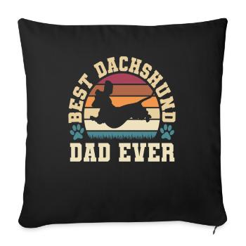 Best Dachshund Dad - Sofa pillowcase 17,3'' x 17,3'' (45 x 45 cm) - black - Front