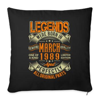 1989 Mars Anniversaire Légende - Housse de coussin décorative 45 x 45 cm - noir - Devant