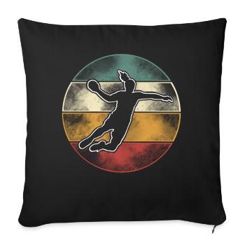 Handball Handball Joueur de handball féminin - Housse de coussin décorative 45 x 45 cm - noir - Devant