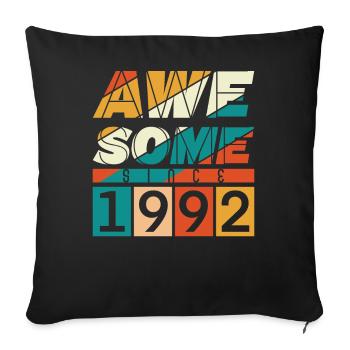 1992 Born Birthday Year of birth vintage - Sofa pillowcase 17,3'' x 17,3'' (45 x 45 cm) - black - Front