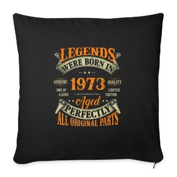70s legend in retro style - Sofa pillowcase 17,3'' x 17,3'' (45 x 45 cm) - black - Front