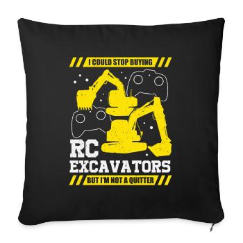 RC Ferngesteuerter Bagger Baumaschine Geschenk - Sofakissenbezug 45 x 45 cm - Schwarz - Vorne