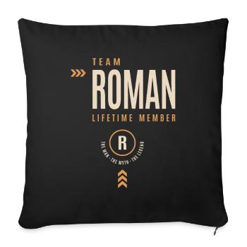 Roman Personalized Name - Funny Roman - Sofa pillowcase 17,3'' x 17,3'' (45 x 45 cm) - black - Front