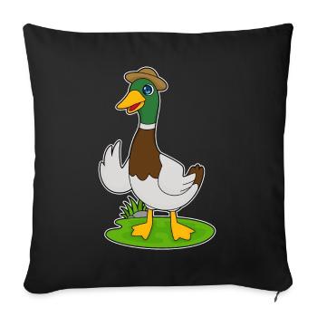 Chapeau de canard - Housse de coussin décorative 45 x 45 cm - noir - Devant