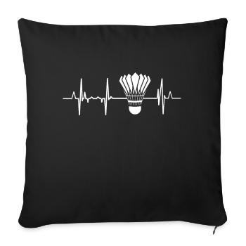 Badminton ECG - Housse de coussin décorative 45 x 45 cm - noir - Devant