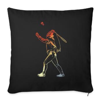 Joueur de badminton - Housse de coussin décorative 45 x 45 cm - noir - Devant