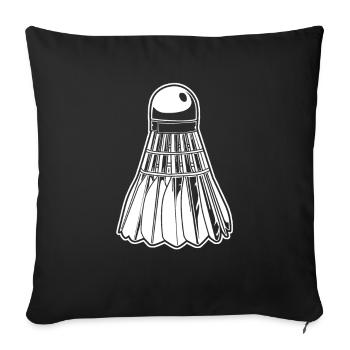 Badminton Federball - Housse de coussin décorative 45 x 45 cm - noir - Devant