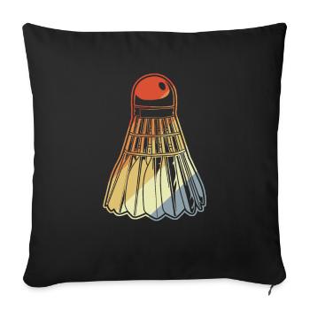 Badminton Birdie - Housse de coussin décorative 45 x 45 cm - noir - Devant