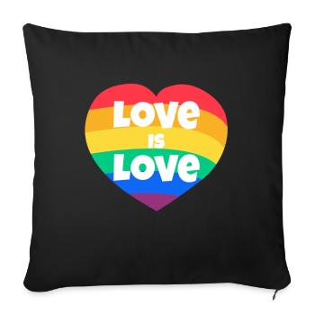 Saint-Valentin, Saint-Valentin, Saint-Valentin - Housse de coussin décorative 45 x 45 cm - noir - Devant