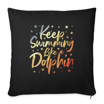 Blague du nageur - Housse de coussin décorative 45 x 45 cm - noir - Devant