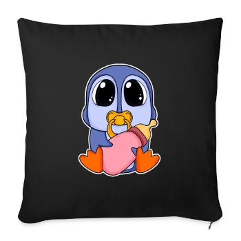 Baby Penguin Motif - Sofa pillowcase 17,3'' x 17,3'' (45 x 45 cm) - black - Front