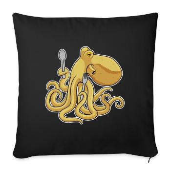 Octopus Cutlery Cooking Kitchen - Sofa pillowcase 17,3'' x 17,3'' (45 x 45 cm) - black - Front