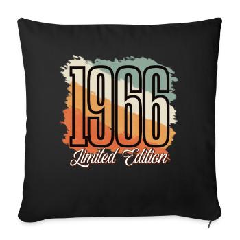 1966 Année de naissance Anniversaire Année de construction Vintage Rétro - Housse de coussin décorative 45 x 45 cm - noir - Devant