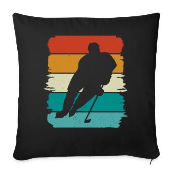 Eishockey Hockey sur glace - Housse de coussin décorative 45 x 45 cm - noir - Devant