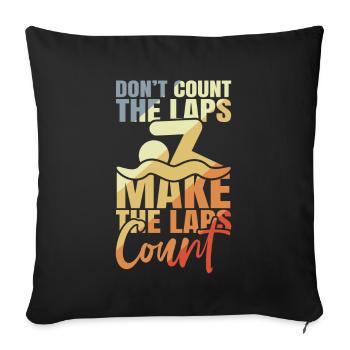 Sort de natation motivant - Housse de coussin décorative 45 x 45 cm - noir - Devant