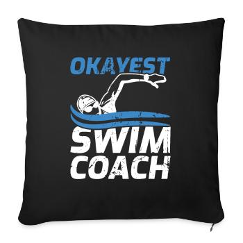 Entraîneur de natation - Housse de coussin décorative 45 x 45 cm - noir - Devant