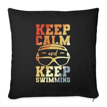 Funny Swimmer's Joke - Sofa pillowcase 17,3'' x 17,3'' (45 x 45 cm) - black - Front