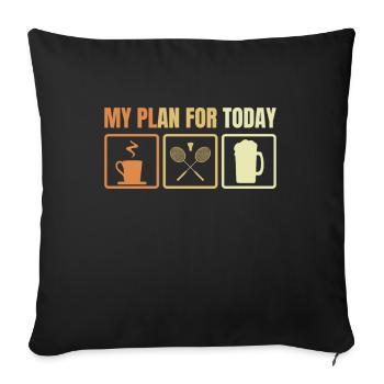 Retro Badminton Schedule - Sofa pillowcase 17,3'' x 17,3'' (45 x 45 cm) - black - Front