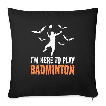 Badminton d’Halloween - Housse de coussin décorative 45 x 45 cm - noir - Devant