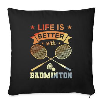 Badminton Citation Vintage - Housse de coussin décorative 45 x 45 cm - noir - Devant