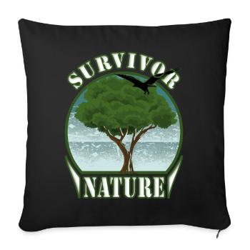 Survivalist Nature Tree Eagle Environment - Housse de coussin décorative 45 x 45 cm - noir - Devant