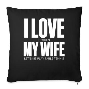 Ping-pong - Housse de coussin décorative 45 x 45 cm - noir - Devant